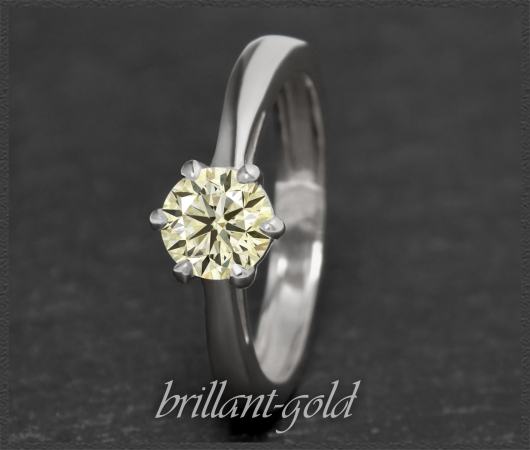 Brillant Ring 585 Gold 1,04ct, zart gelb, Si2